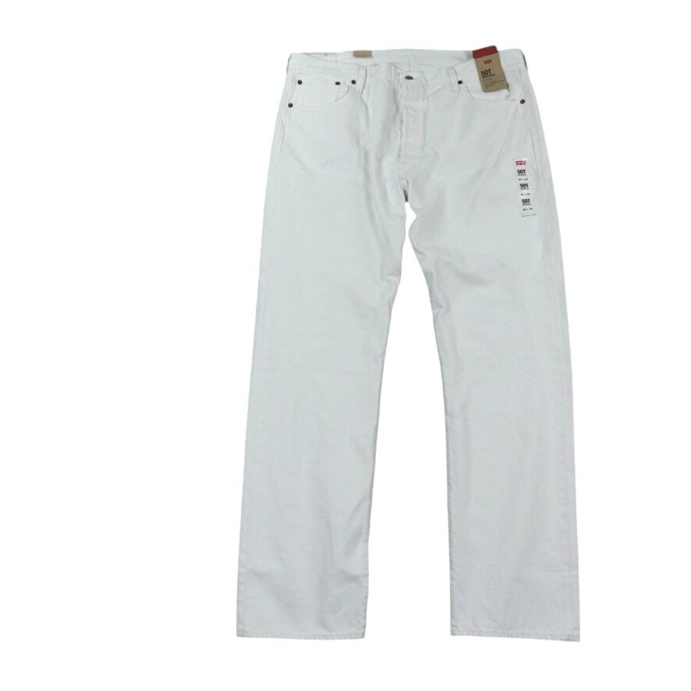 Levi's 501 Jeans Men 40x34 White Original Fit Streetwear Workwear Button Fly New